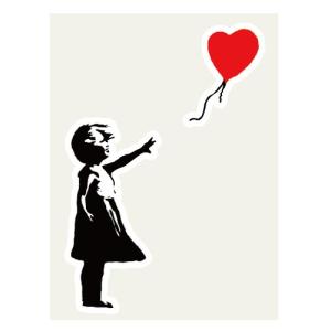 風船少女 ステッカー 84×123ミリ シール Girl With Balloon Banksy バンクシー 車用ステッカー パソコン用 スーツケース用