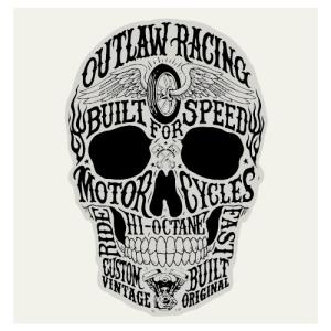 スカルメッセージ ステッカー ドクロ バイカー アメ車 75×112ミリ