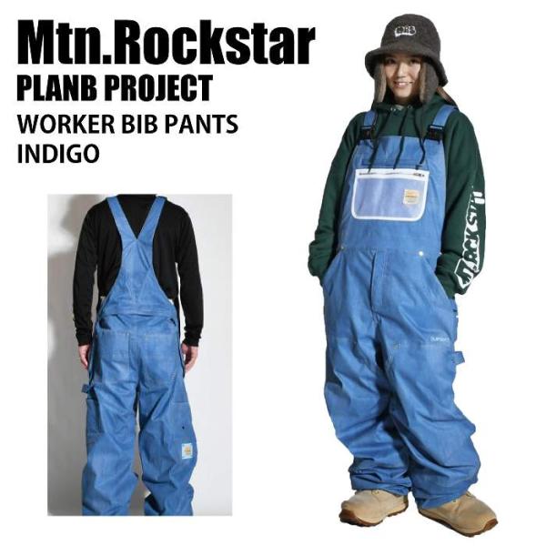 MTN,RCK STAR マウンテンロックスター WORKER BIB PANTS INDIGO 2...