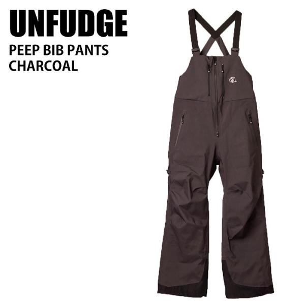 UNFUDGE アンファッジ PEEP BIB PANTS STANDARD FIT CHARCOA...