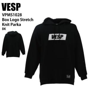 VESP べスプ VPMS1028 Box Logo Stretch Knit Parka BK 24-25 ウエア メンズ ユニセックス 撥水スウェット ライトウエア スノーボード｜moriyamasports