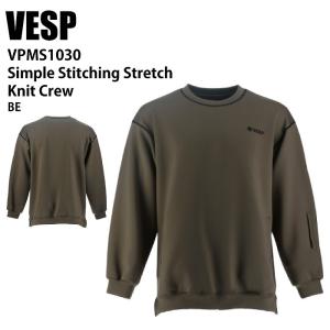 VESP べスプ VPMS1030 Simple Stitching Stretch Knit Crew BE 24-25 ウエア メンズ ユニセックス 撥水スウェット ライトウエア｜moriyamasports