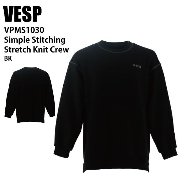 VESP べスプ VPMS1030 Simple Stitching Stretch Knit Cr...