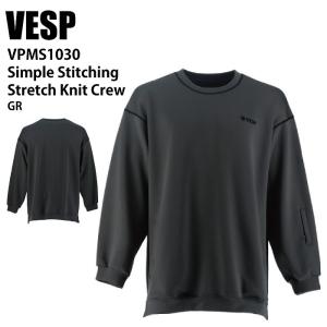 VESP べスプ VPMS1030 Simple Stitching Stretch Knit Crew GR 24-25 ウエア メンズ ユニセックス 撥水スウェット ライトウエア｜moriyamasports