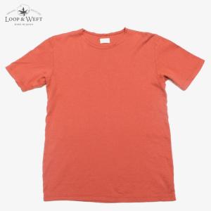 LOOP＆WEFT/ループアンドウェフト オーガニックコットンロウエッジクルーネックTシャツ ブリックオレンジ｜morleyclothing