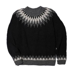 COLIMBO/コリンボ Sandia Alpaca Wool Sweater Ivory Black｜morleyclothing