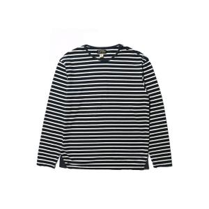 COLIMBO/コリンボ GLEN COVE STRIPED LONG-T Navy×Ecru｜morleyclothing