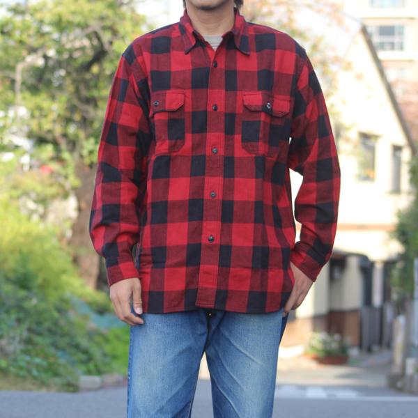 WORKERS/ワーカーズ Deluxe Shirt Open Front Red Buffalo ...