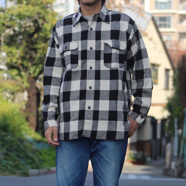 WORKERS/ワーカーズ Deluxe Shirt Open Front White Buffal...