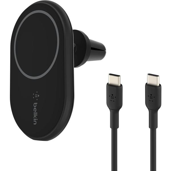 ワイヤレス車載充電器 7.5W エアコン吹き出し口用 USB-C to Cケーブル(1.2m)付属 ...