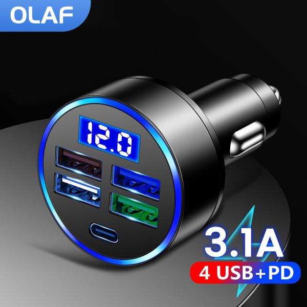 Olaf qc3.0 usbカーチャージャー急速充電タイプc usb電話アダプター車中iphone用...