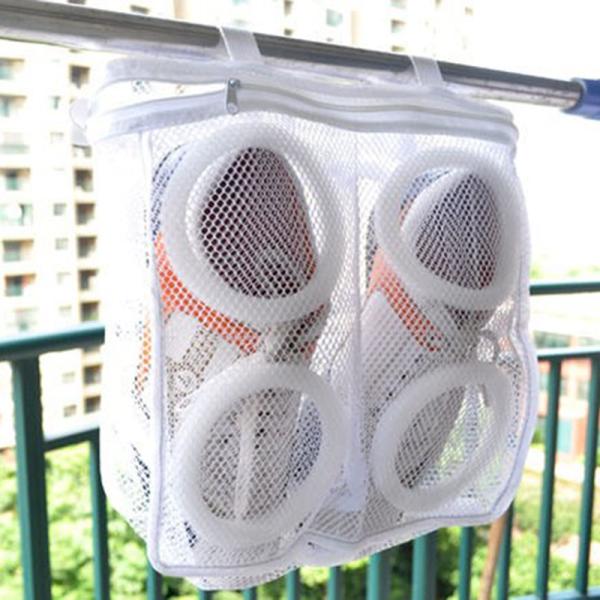 1pc洗濯バッグ靴用の靴メッシュ洗濯靴袋ドライ靴ホームオーガナイザーポータブル洗濯バッグ