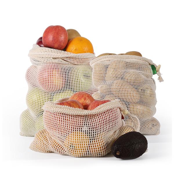 果物と野菜の再利用可能な綿のメッシュバッグ,洗えるネット収納バッグ,キッチンオーガナイザー,おもちゃ...