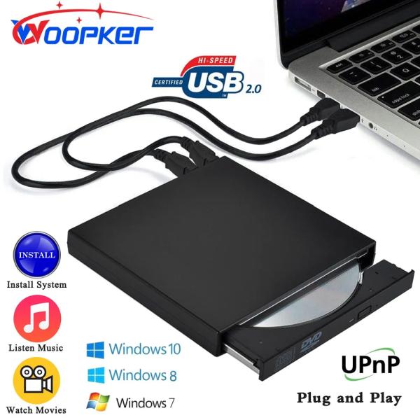 Wopker-USB 2.0外付けDVDプレーヤー,CDドライブ,mp3音楽映画,ポータブルリーダー...