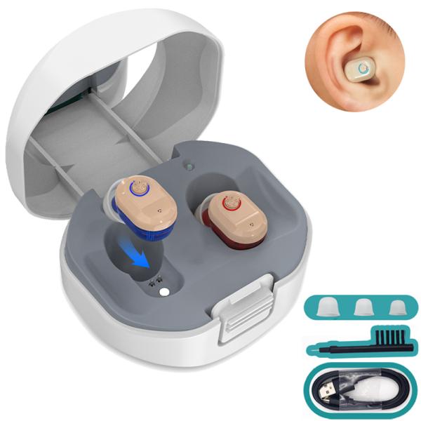 聴覚障害者-USB充電式補聴器,目に見えない耳のサポート,父の贈り物,新しいデザイン