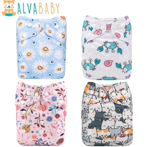 Alvababy-3〜15kgの赤ちゃん用の再利用可能な布おむつ,洗えるおむつ,マイクロファイバーイ...