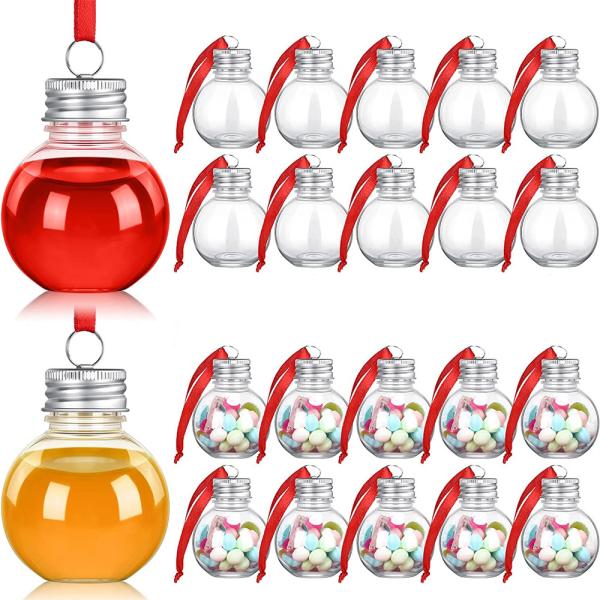 プラスチック製のクリスマスツリーボールペンダント,詰め替え可能なウォーターボトル,電球の形,家庭用パ...