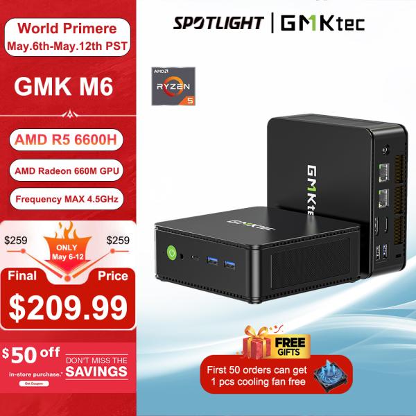 Gmktec-ゲーミングミニPCm6,amd r5 6600h,6コア,12スレッド,32GB dd...
