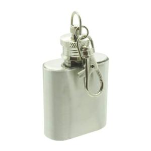 オーディオファン スキットル 小型 ヒップフラスコ ステンレス製 ボトル 携帯しやすいキーホルダー付き ちいさい 1oz (29.5ml)｜mosaic-store