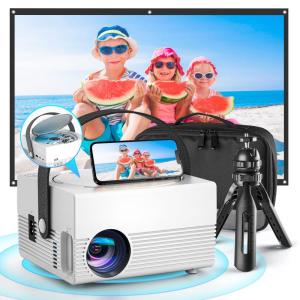 プロジェクター 8500lm FELEMAN 超小型ホーム プロジェクター DVDプレイヤー内蔵 家庭用短距離投影ホームシアターミニポータブ