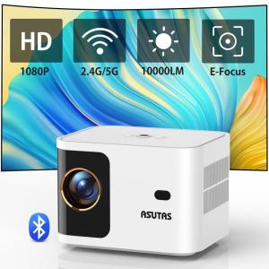 ASUTAS プロジェクター 超小型 5G WiFi Bluetooth5.0電動フォーカス ホームプロジェクター 10000LM 1080