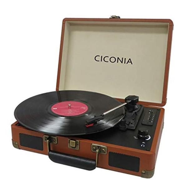 CICONIA レコードプレーヤー TE-1907 レトロ クラシカル (ブラウン) USBメモリー...