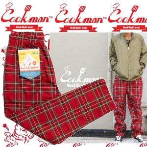 COOKMAN Chef Pants Tartan Red クックマン シェフパンツ｜moshpunx