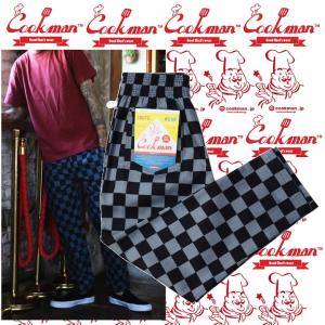 COOKMAN Chef Pants Checker Charcoal クックマン シェフパンツ｜moshpunx