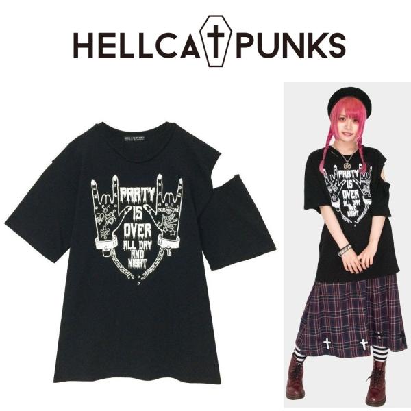 HELLCATPUNKS クラッシュTシャツ ヘルキャットパンクス ダメージ