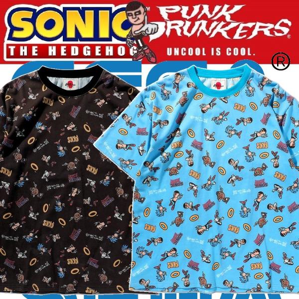 PUNKDRUNKERS x SONIC ソニック総柄TEE パンクドランカーズ
