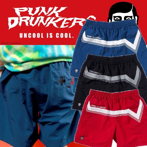 PUNKDRUNKERS 心電図ナイロンショーツ ハーフパンツ