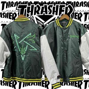 THRASHER STADIUM JKT GRN スラッシャー スタジャン ジャケット｜moshpunx