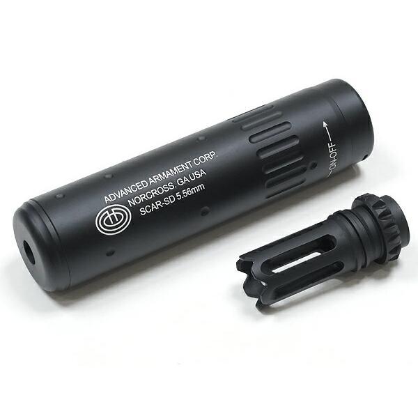 【SAA】AACタイプ QDサイレンサー＆フラッシュハイダーセット｜14mm逆ネジ対応×フルメタル構...