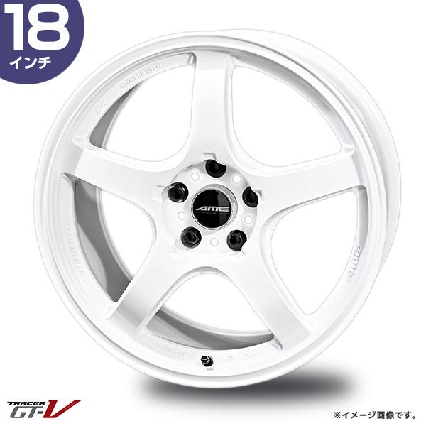 AME トレーサー GT-V 18インチ 9.5J 45 5-100 レーシングホワイト FACE2...