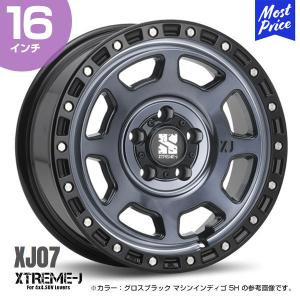 エクストリームJ XTREME-J XJ07 16インチ 7.0J 28 5-114.3 グロスブラック/マシンインディゴ ホイール1本 MLJ デリカD5 RAV4 (アグレッシブサイズ)｜mostprice