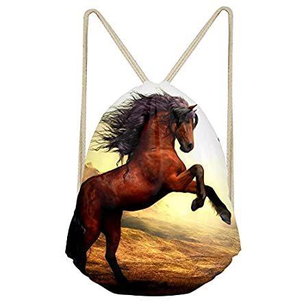NDISTIN Brown Horse Fashion Drawstring Bag Travel ...