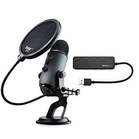 ブルーマイク Yeti スレート USBマイク Knox Gear USBハブとノックスポップフィル...