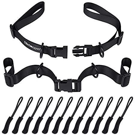 チェストストラップ 2組セット Wisdompro ジッパータブ12枚付き リュックずり落ち防止ベル...