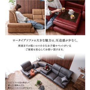 ソファ ローソファー レザーファブリック フロ...の詳細画像2