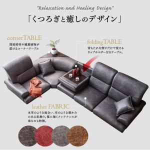 ソファ ローソファー レザーファブリック フロ...の詳細画像4
