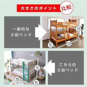 二段ベッド 2段ベッド コンパクト ローベッド...の詳細画像4