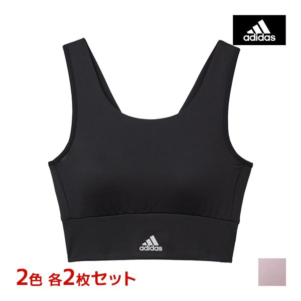 2色2枚ずつ 4枚セット adidas アディダス クロップトップ スポーツブラジャー スポブラ グ...