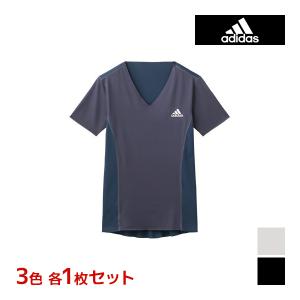 3色1枚ずつ 3枚セット adidas アディダス VネックTシャツ インナー グンゼ GUNZE｜mote