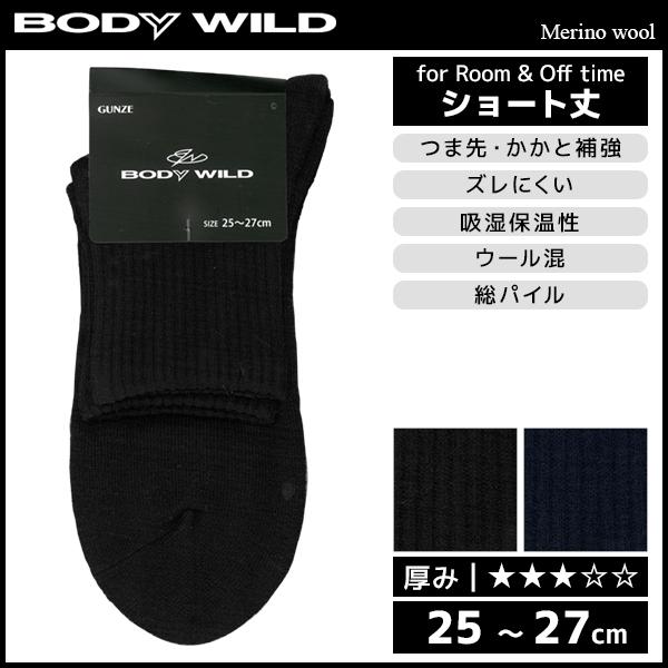 BODYWILD ボディワイルド メリノウール メンズソックス 靴下 グンゼ GUNZE