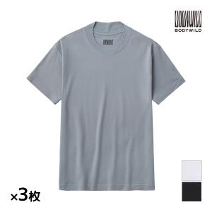 同色3枚セット BODYWILD ボディワイルド ジャケット対応 クルーネックTシャツ グンゼ GUNZE