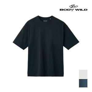 BODYWILD ボディワイルド ジェンダーニュートラル ドロップショルダー クルーネックTシャツ 半袖丸首 グンゼ GUNZE｜mote