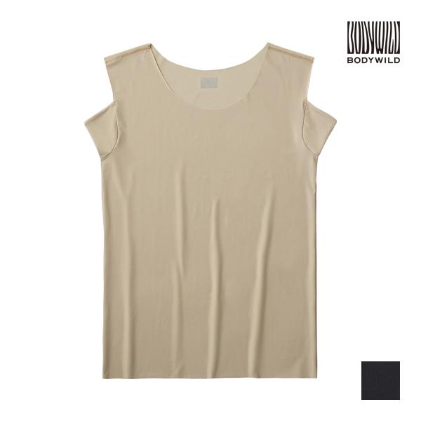 BODYWILD ボディワイルド Tシャツ専用インナー ボートネックスリーブレスシャツ 脇パッド付き...