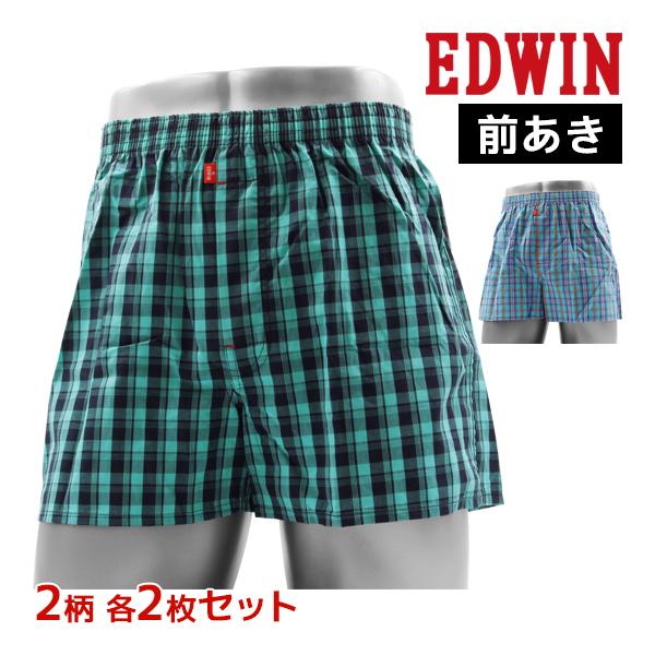 2柄2枚ずつ 4枚セット EDWIN エドウィン 前あき トランクス 紳士 男性 アズ as