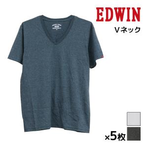 同色5枚セット EDWIN エドウィン VネックTシャツ 半袖V首 アズ as｜mote