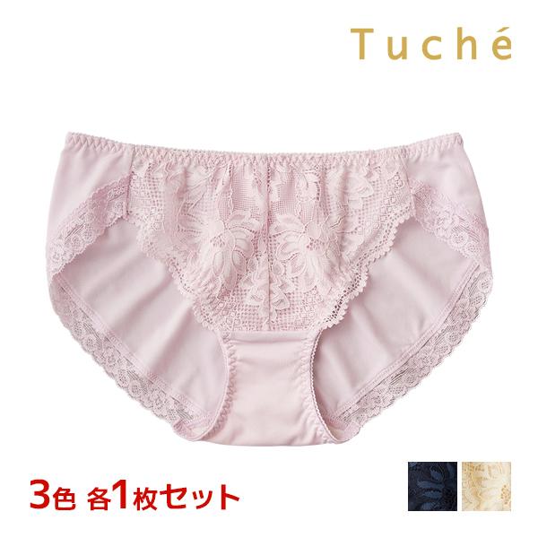 3色1枚ずつ 3枚セット Tuche トゥシェ Sweet Make Bra ハーフショーツ ペアシ...